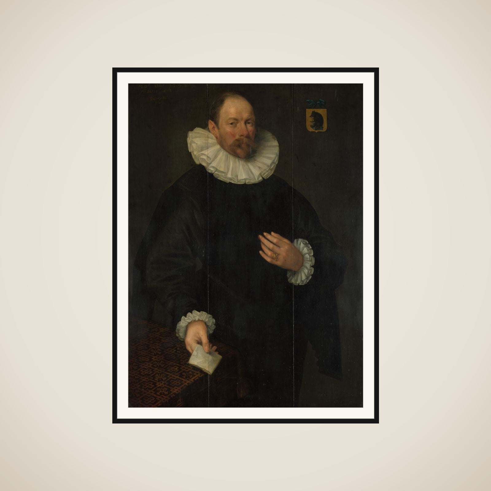 Portrait of Paulus Cornelisz van Beresteyn (1548-1625), Burgomaster of Delft framed