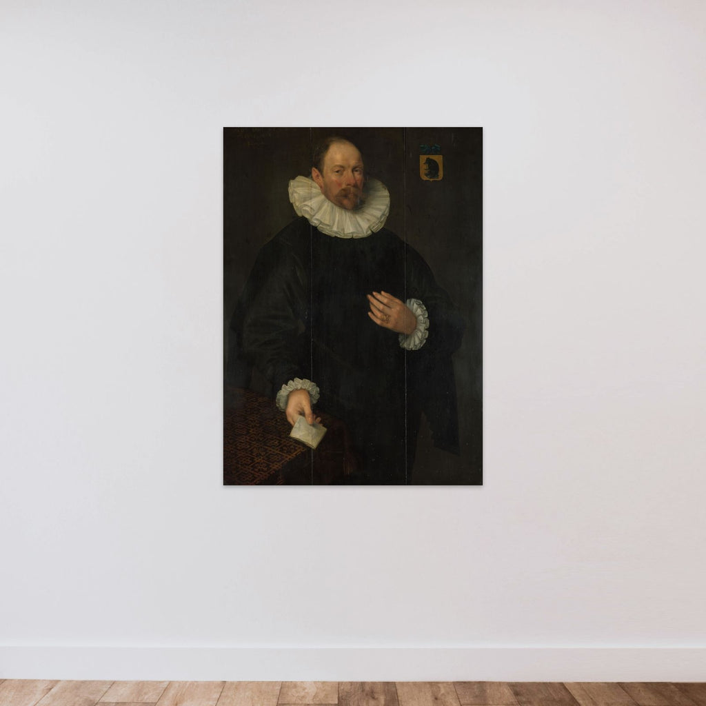 Portrait of Paulus Cornelisz van Beresteyn (1548-1625), Burgomaster of Delft unframed — shown to scale