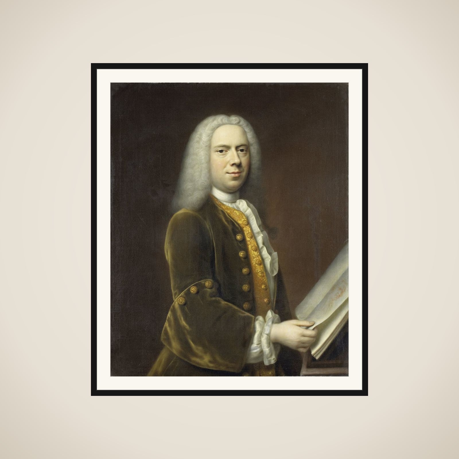 Portrait of a Man, probably Cornelis Troost (1696-1750) framed