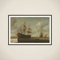 The Arrival of the English Flagship 'Royal Charles' at Hellevoetsluis, Captured during the Dutch Raid on the Medway, June 1667 framed