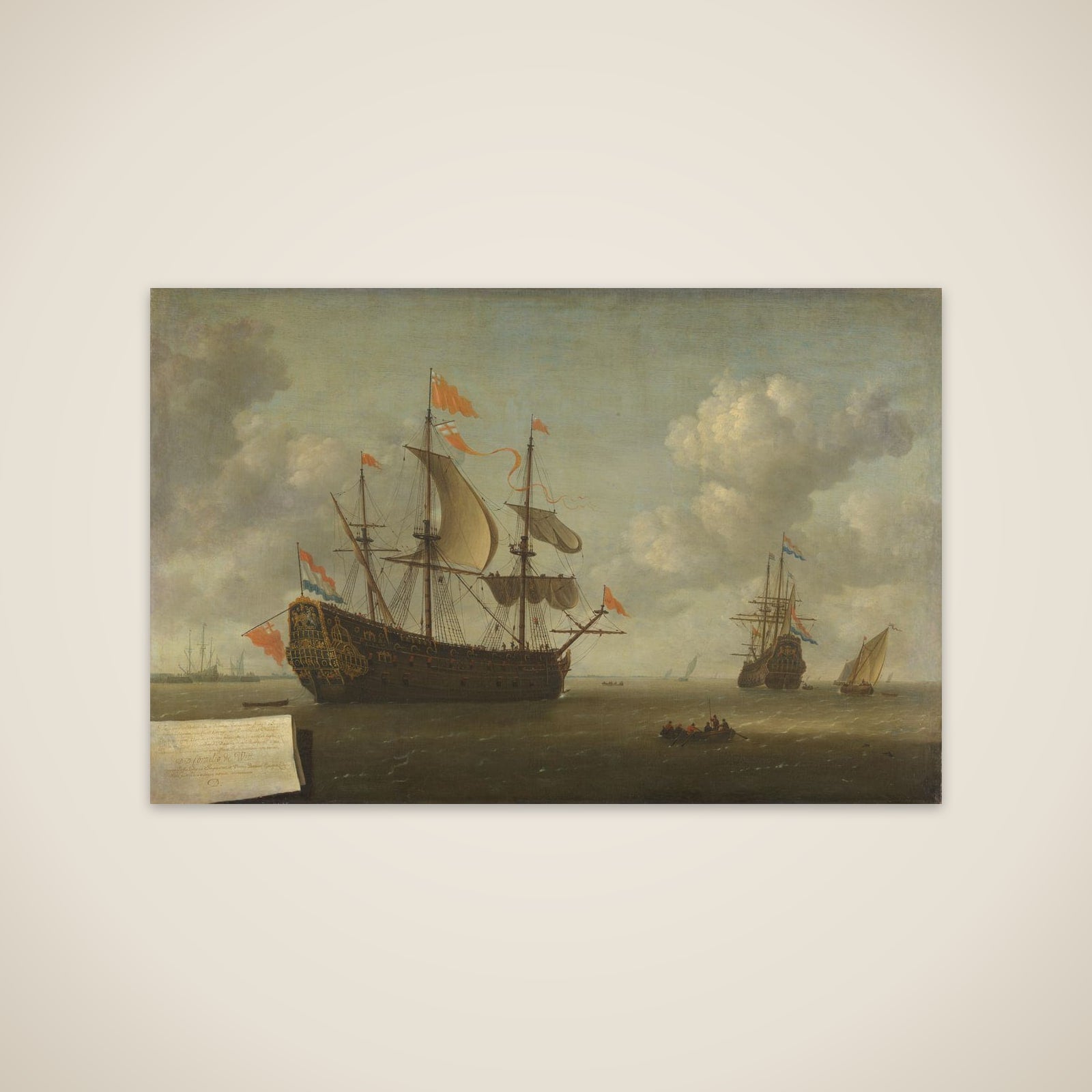 The Arrival of the English Flagship 'Royal Charles' at Hellevoetsluis, Captured during the Dutch Raid on the Medway, June 1667 unframed print