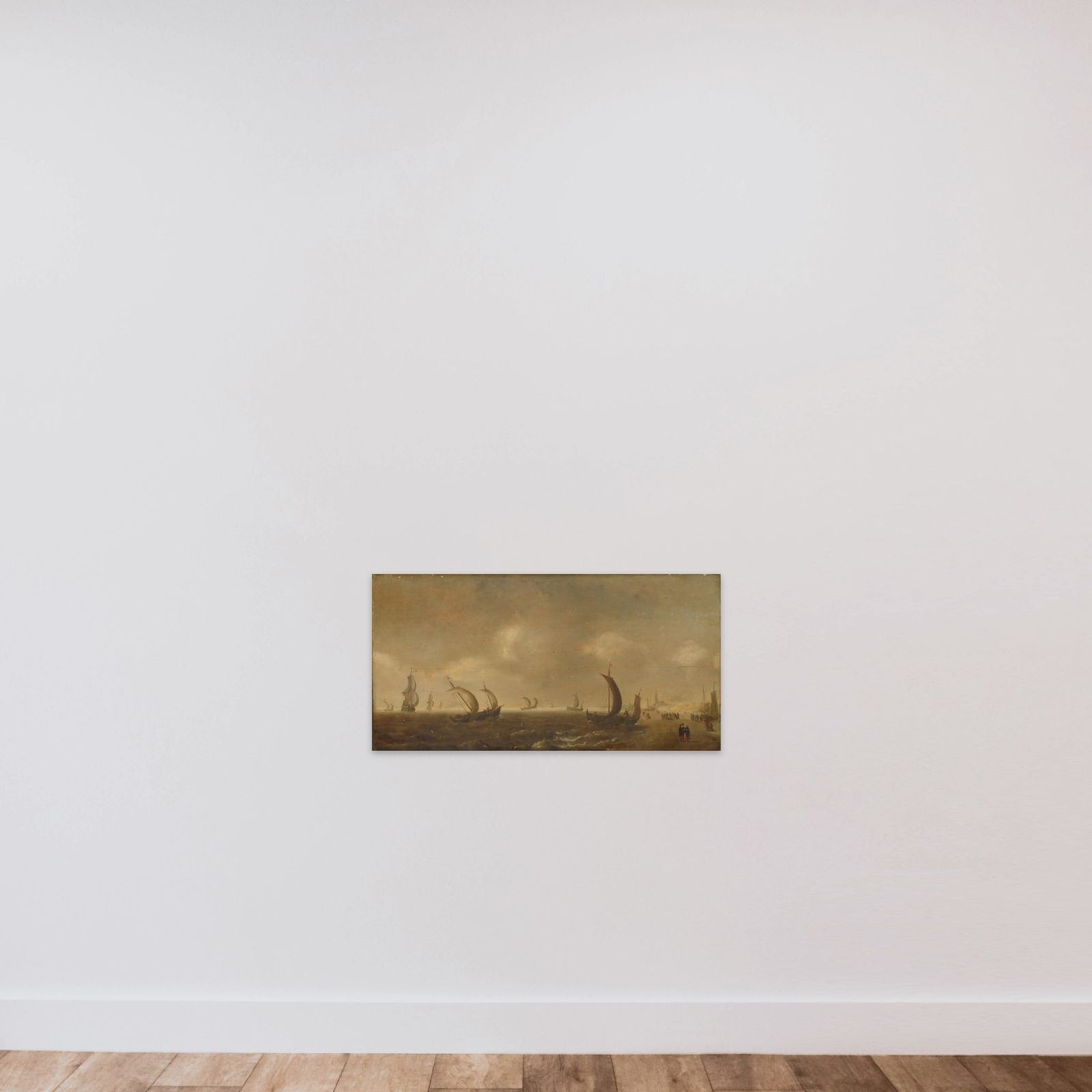 Seascape on the Beach at Scheveningen unframed — shown to scale