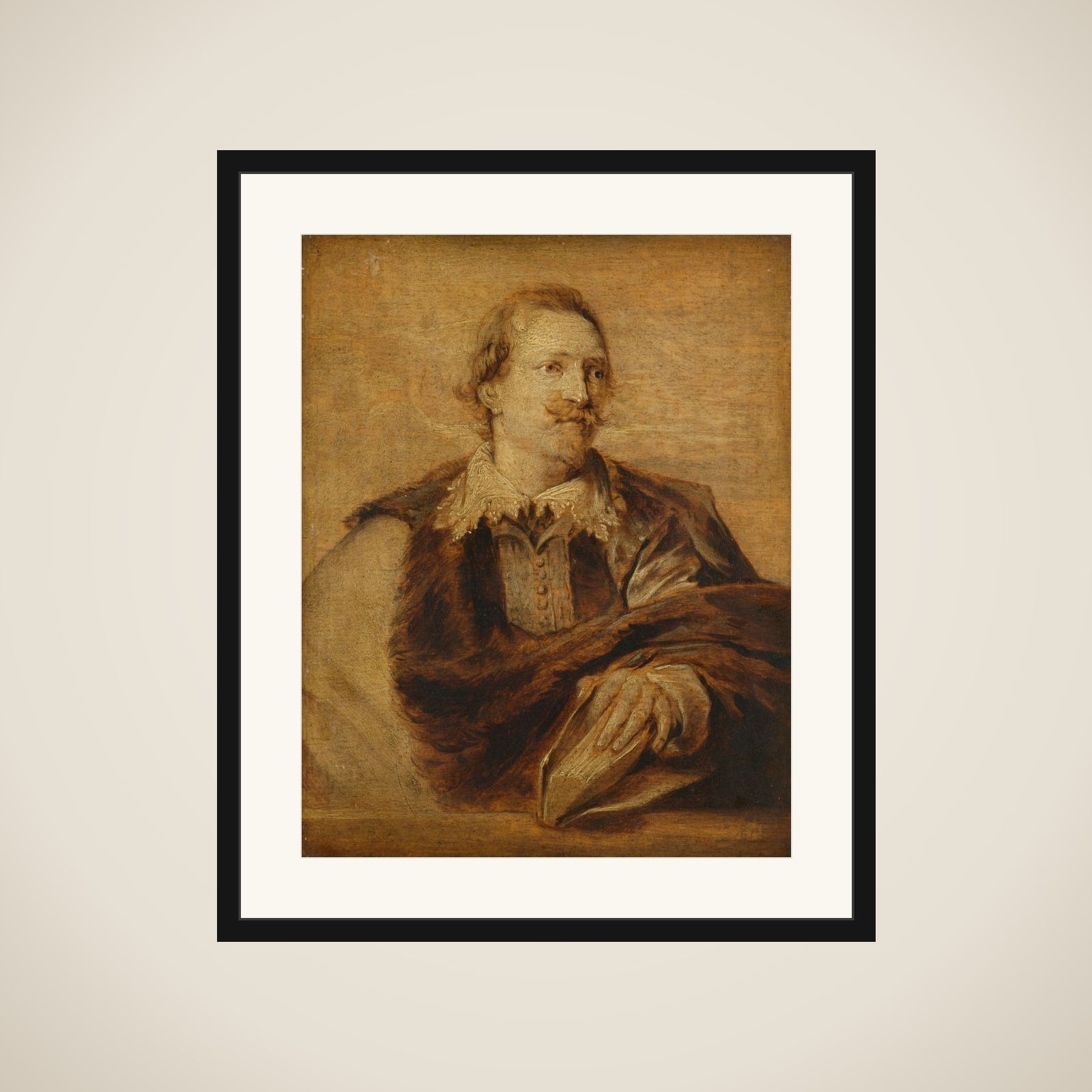 Portrait of Jan Gaspar Gevaerts (1593-1666) framed