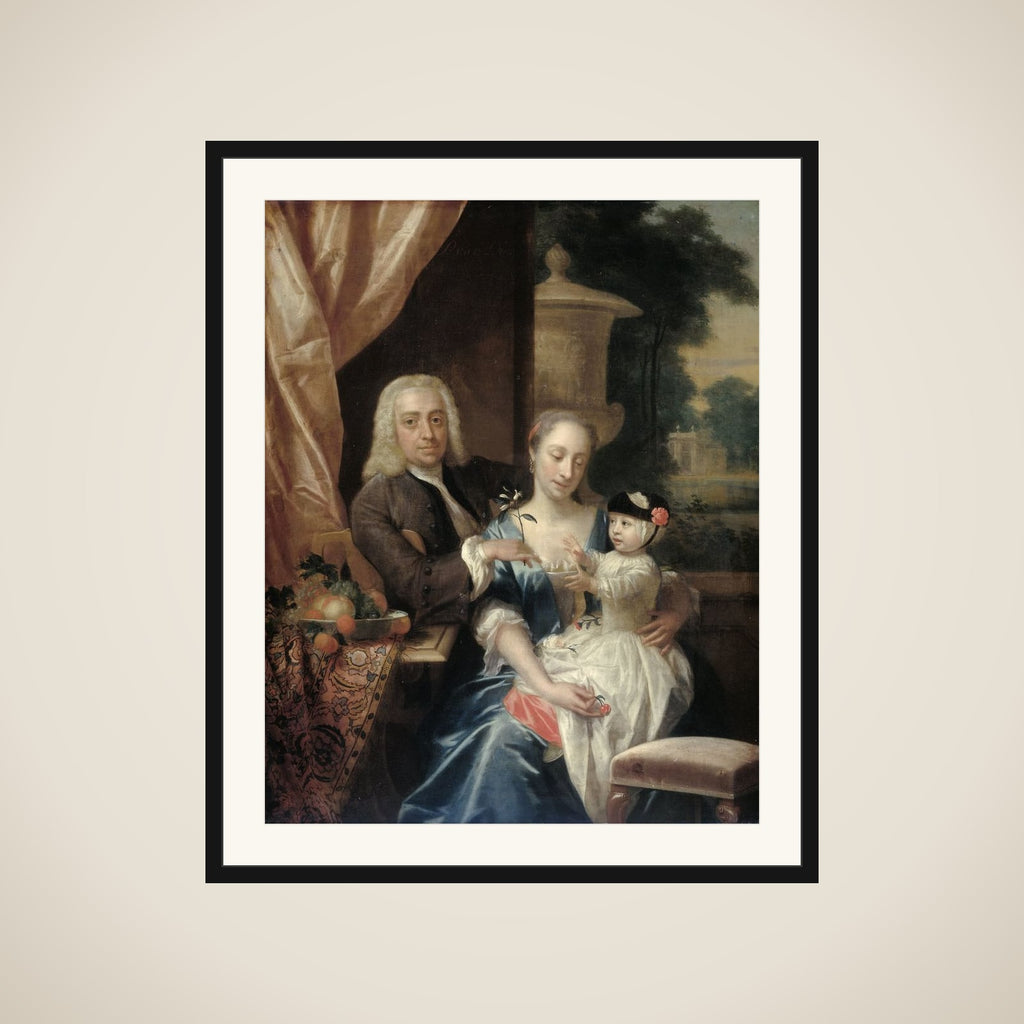 Isaac Parker (1702-1755), his Wife Justina Johanna Ramskrammer (1702-1798) and their Son Willem Alexander (1740-1747) framed