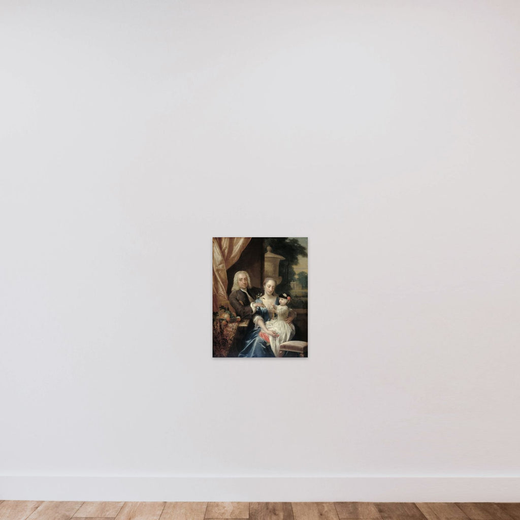 Isaac Parker (1702-1755), his Wife Justina Johanna Ramskrammer (1702-1798) and their Son Willem Alexander (1740-1747) unframed — shown to scale