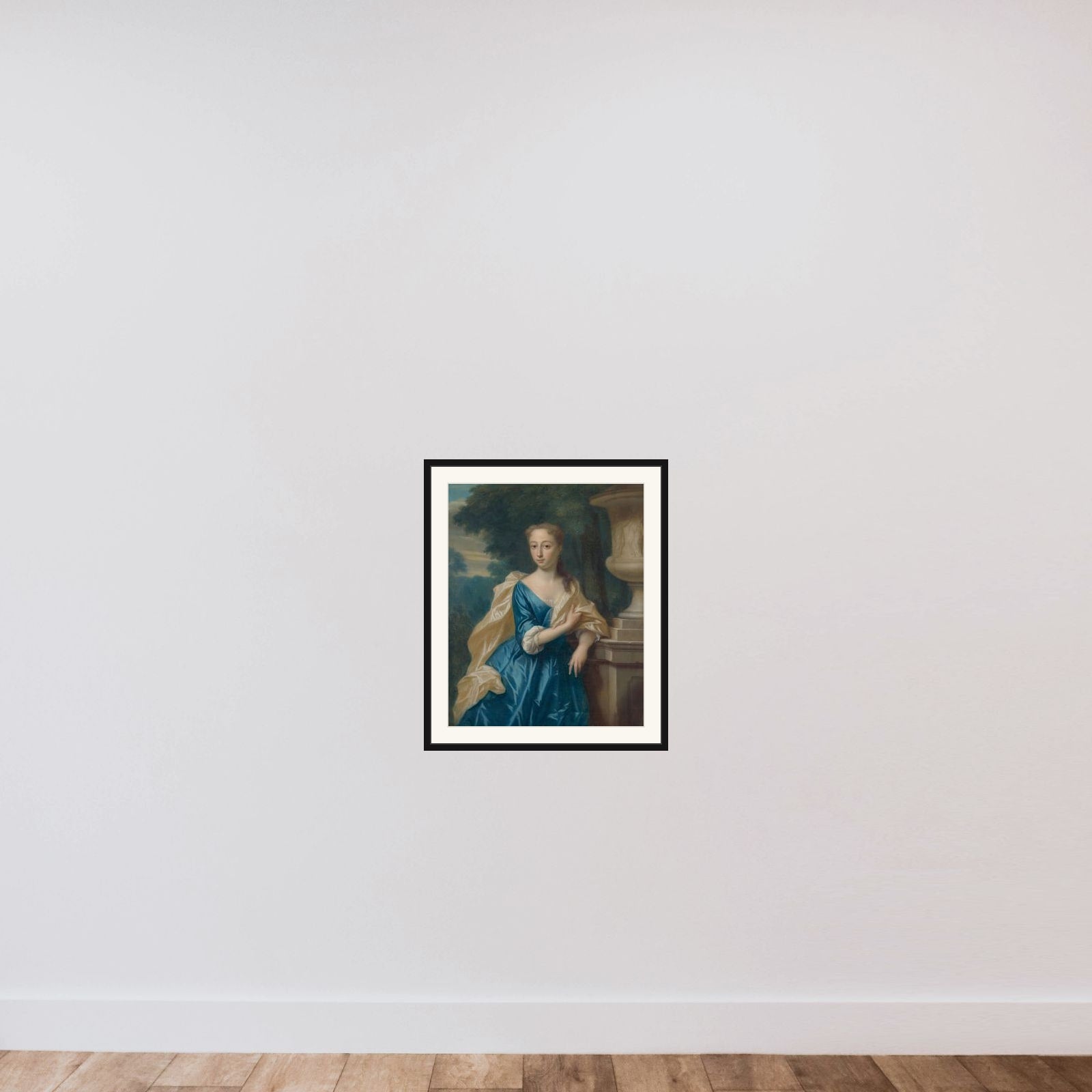 Justina Johanna Ramskrammer (1702-98), Wife of Isaac Parker framed — shown to scale