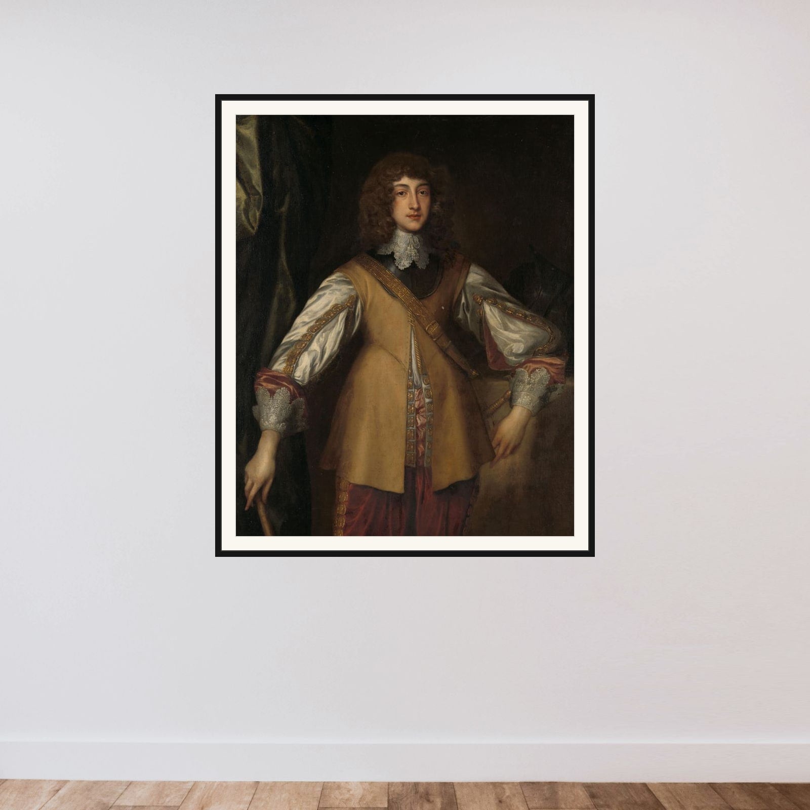 Portrait of Rupert (1619-1682), Prince-Palatine of the Rhine, in Combat Dress framed — shown to scale