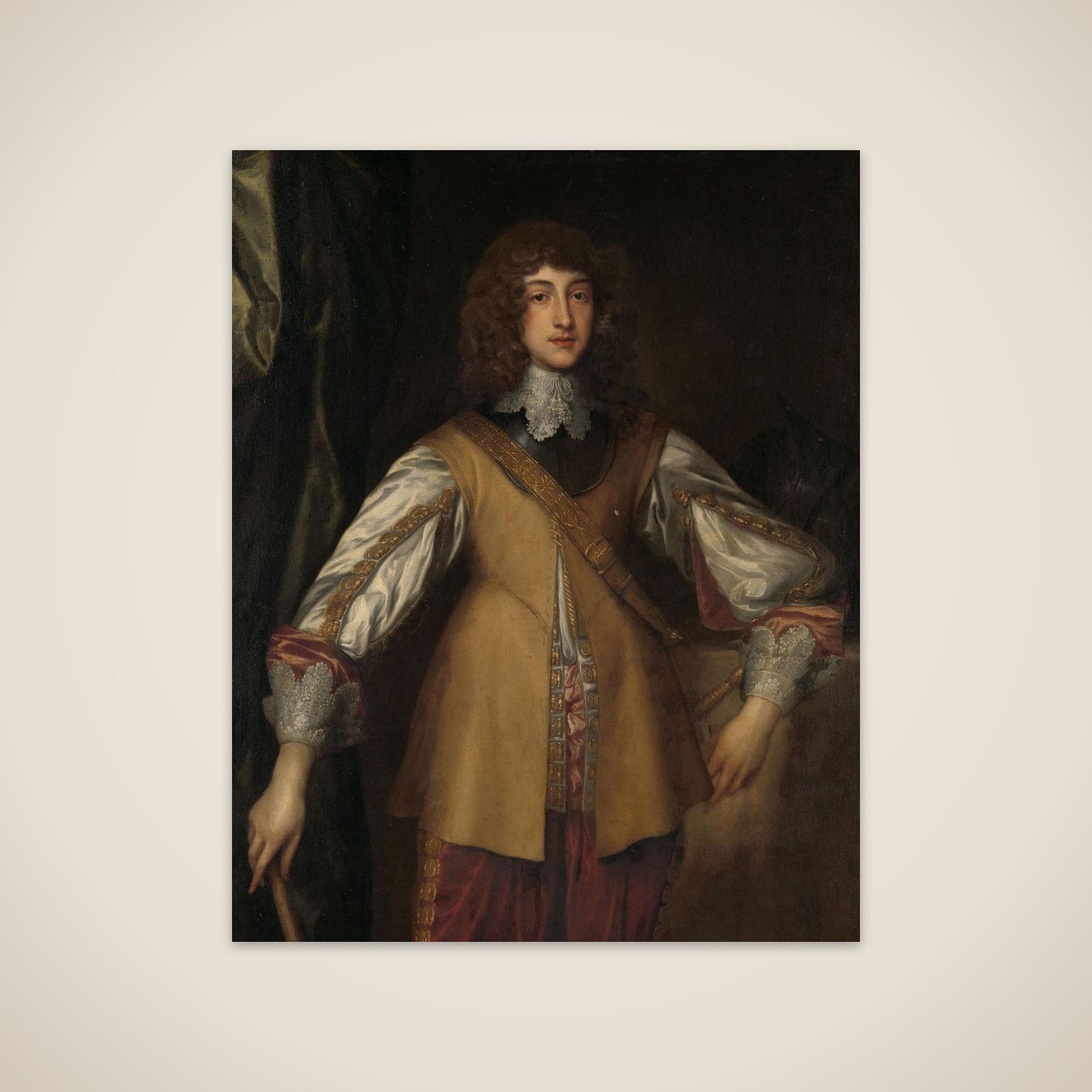 Portrait of Rupert (1619-1682), Prince-Palatine of the Rhine, in Combat Dress unframed print