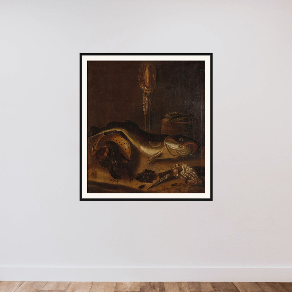 Still Life with Fish framed — shown to scale