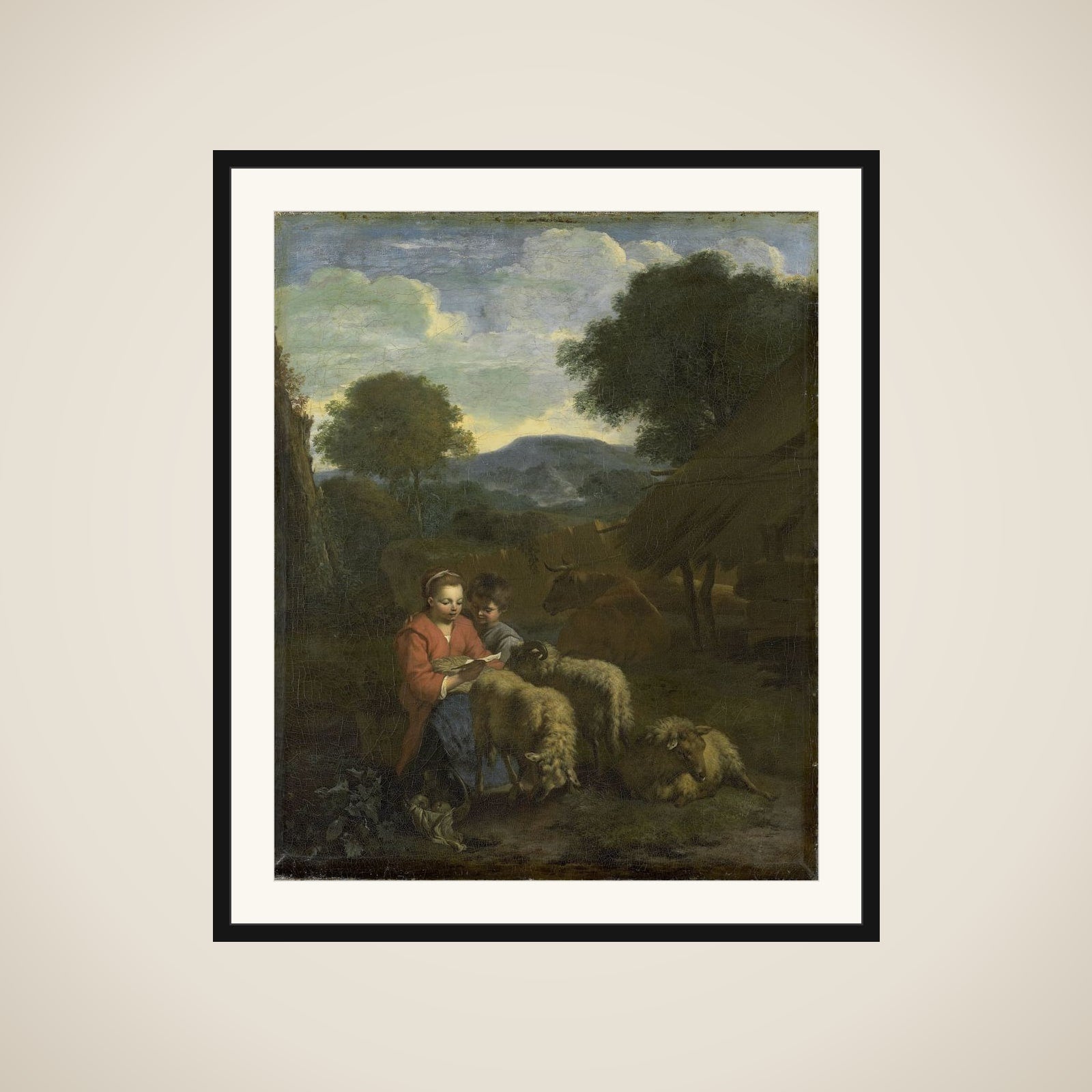 Shepherdess Reading framed