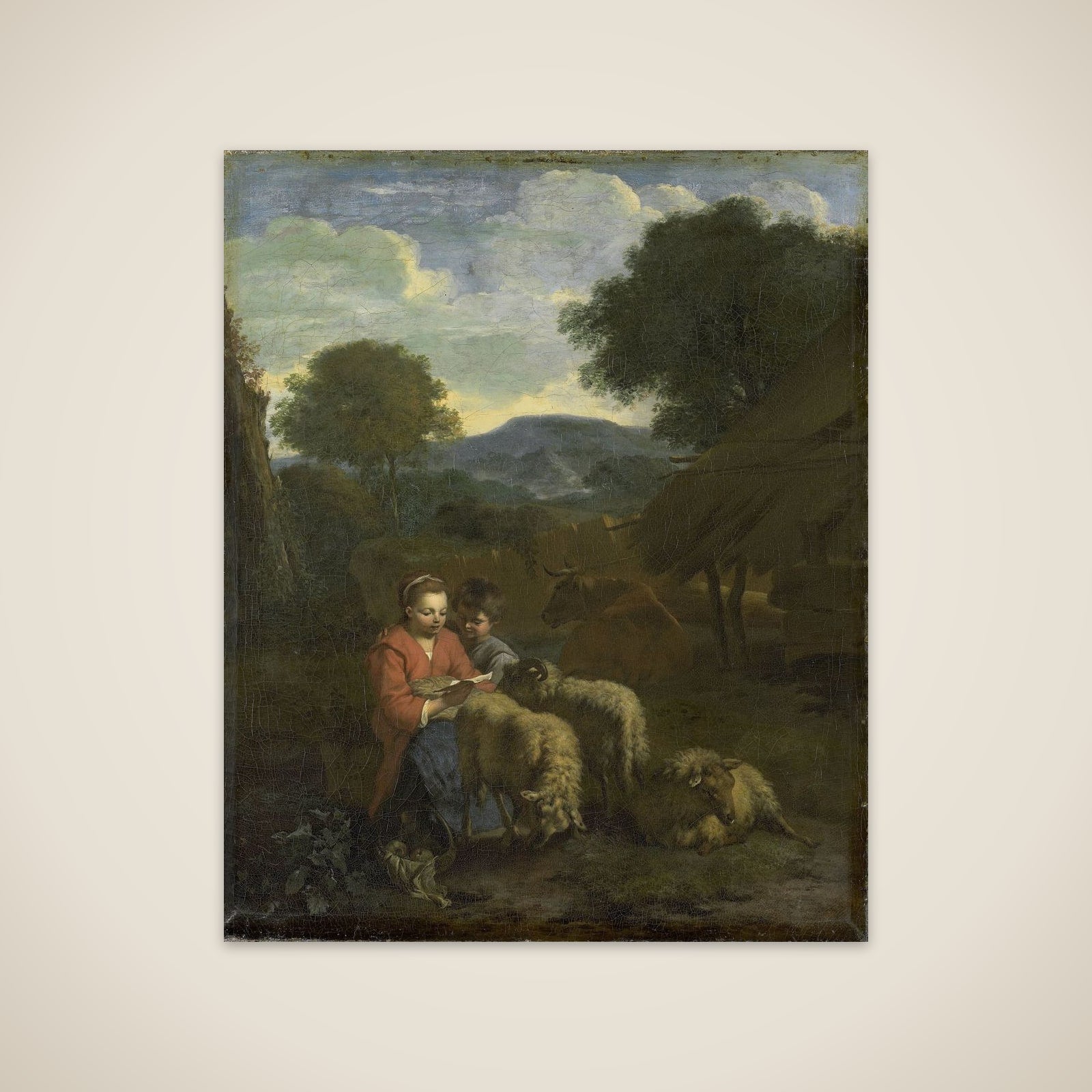 Shepherdess Reading unframed print