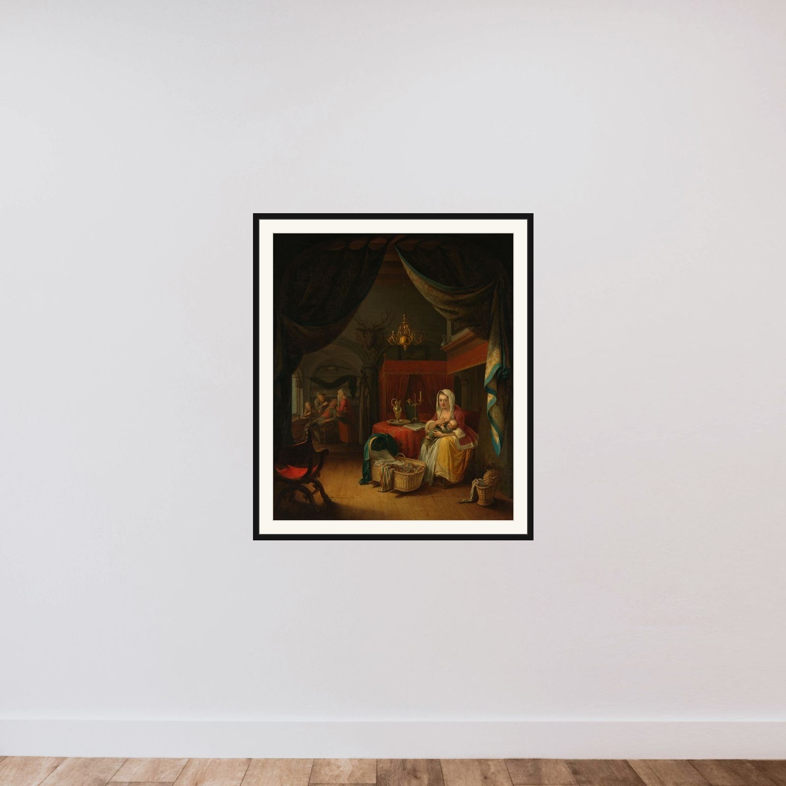 Triptych: Allegory of Art Training framed — shown to scale