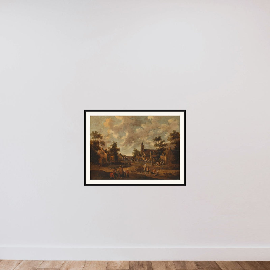Village Street framed — shown to scale