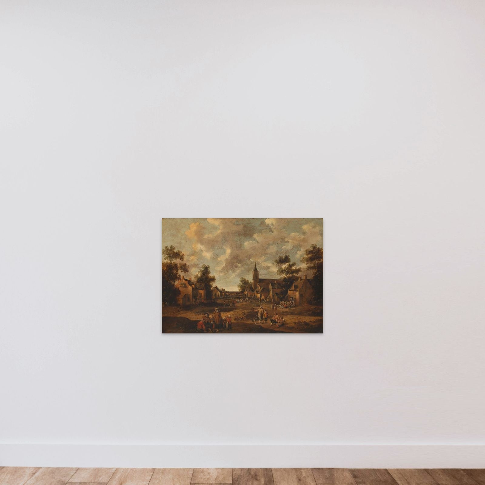 Village Street unframed — shown to scale