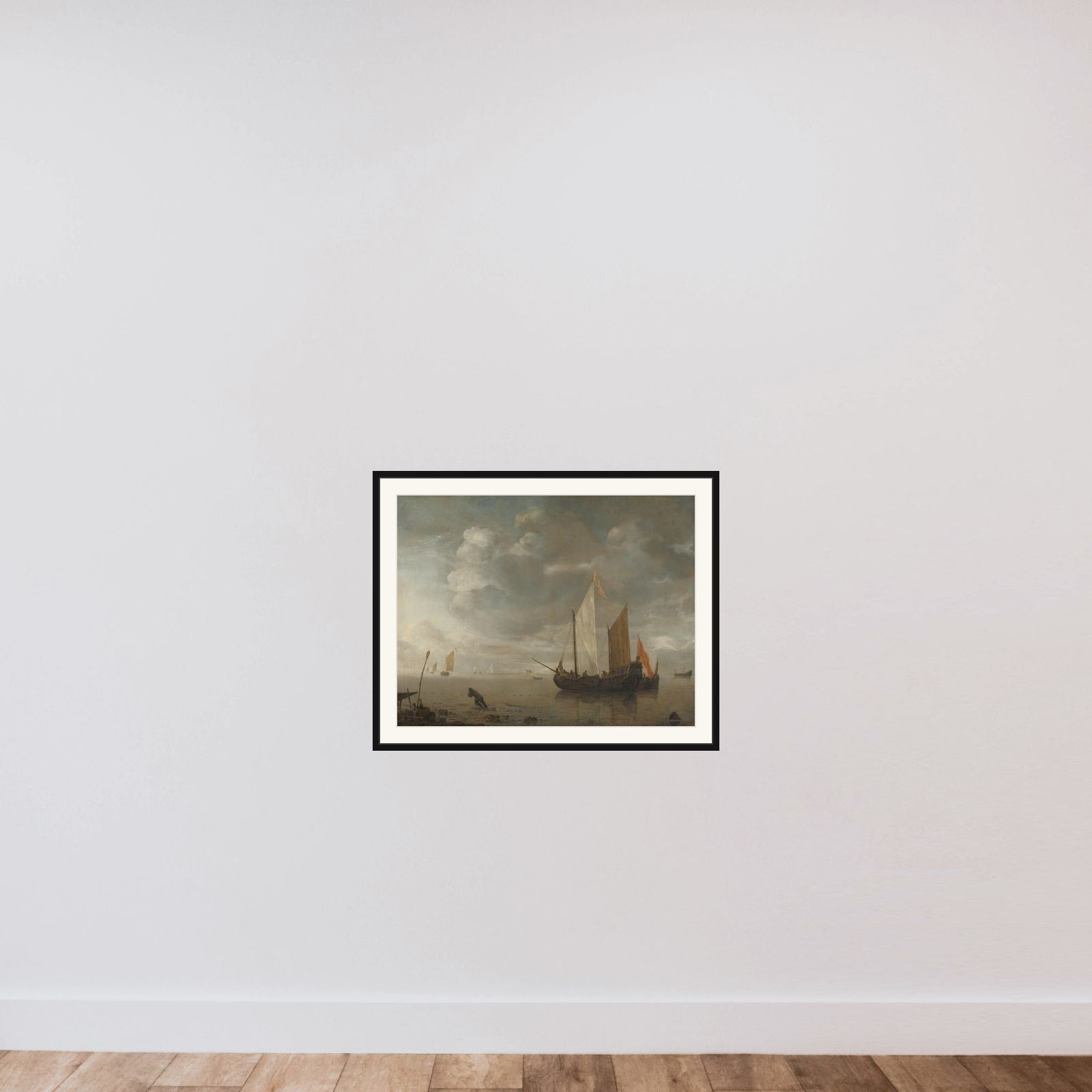 Calm Sea framed — shown to scale