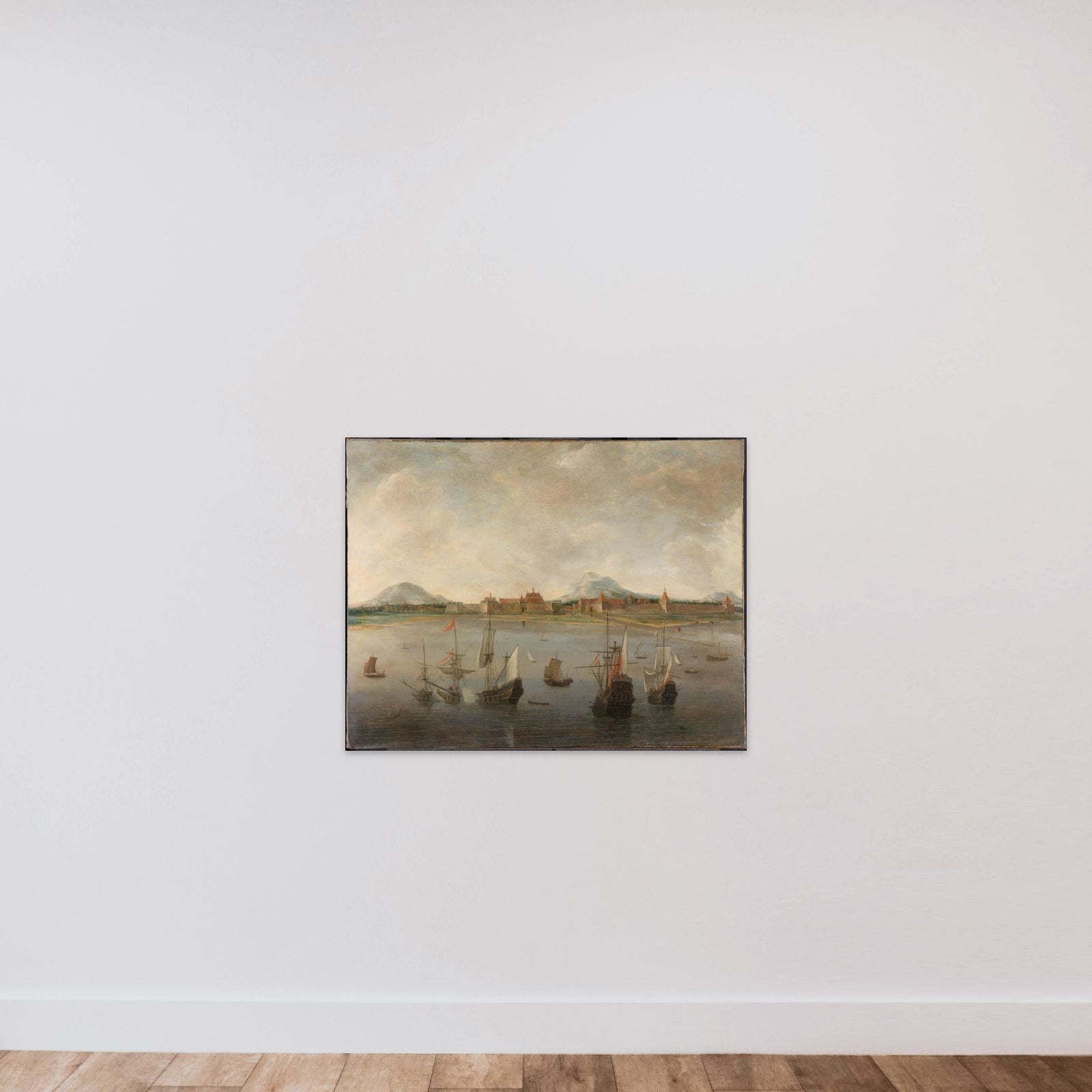 View of Batavia unframed — shown to scale