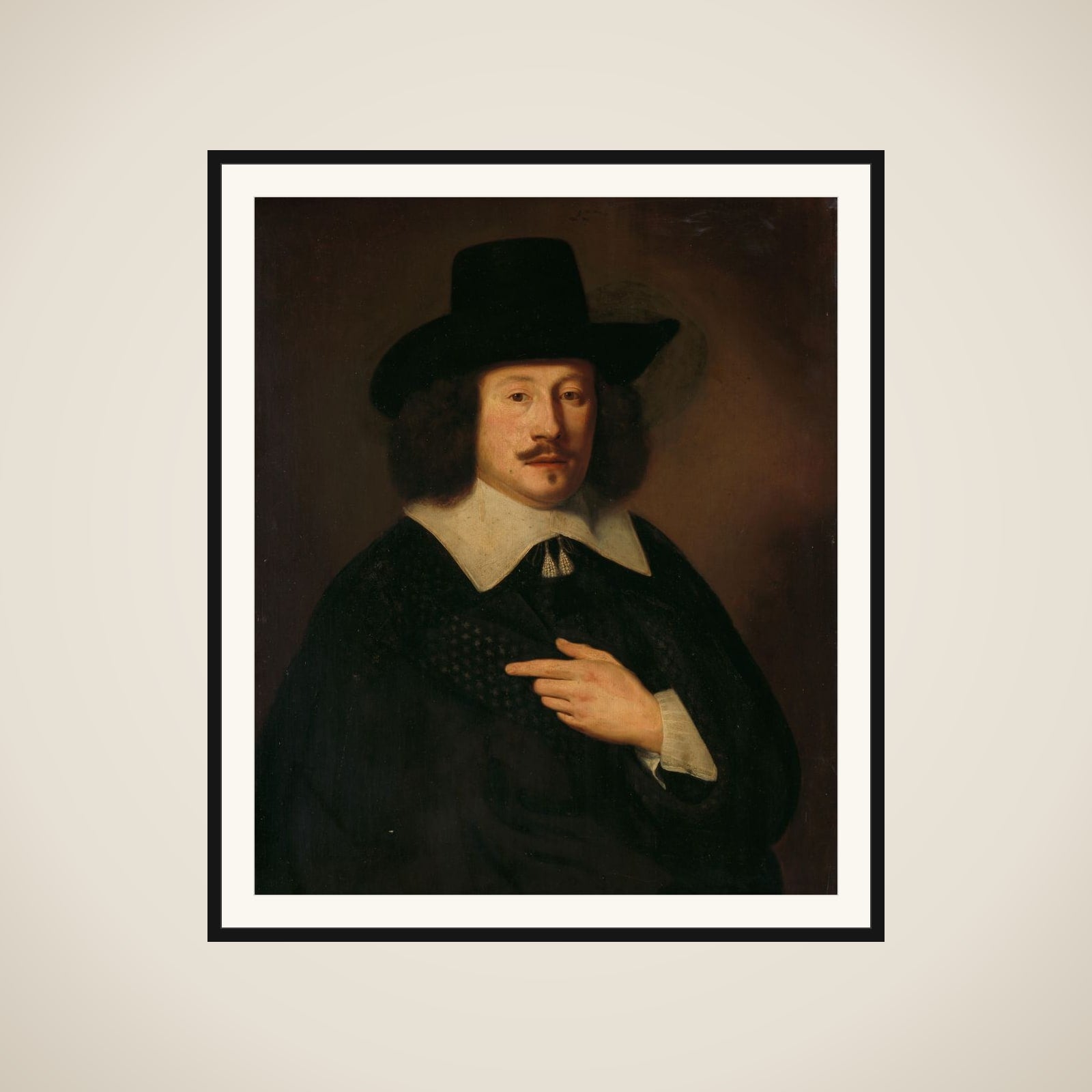 Portrait of a Man, possibly Paulus de Hooghe (1611-1674) framed