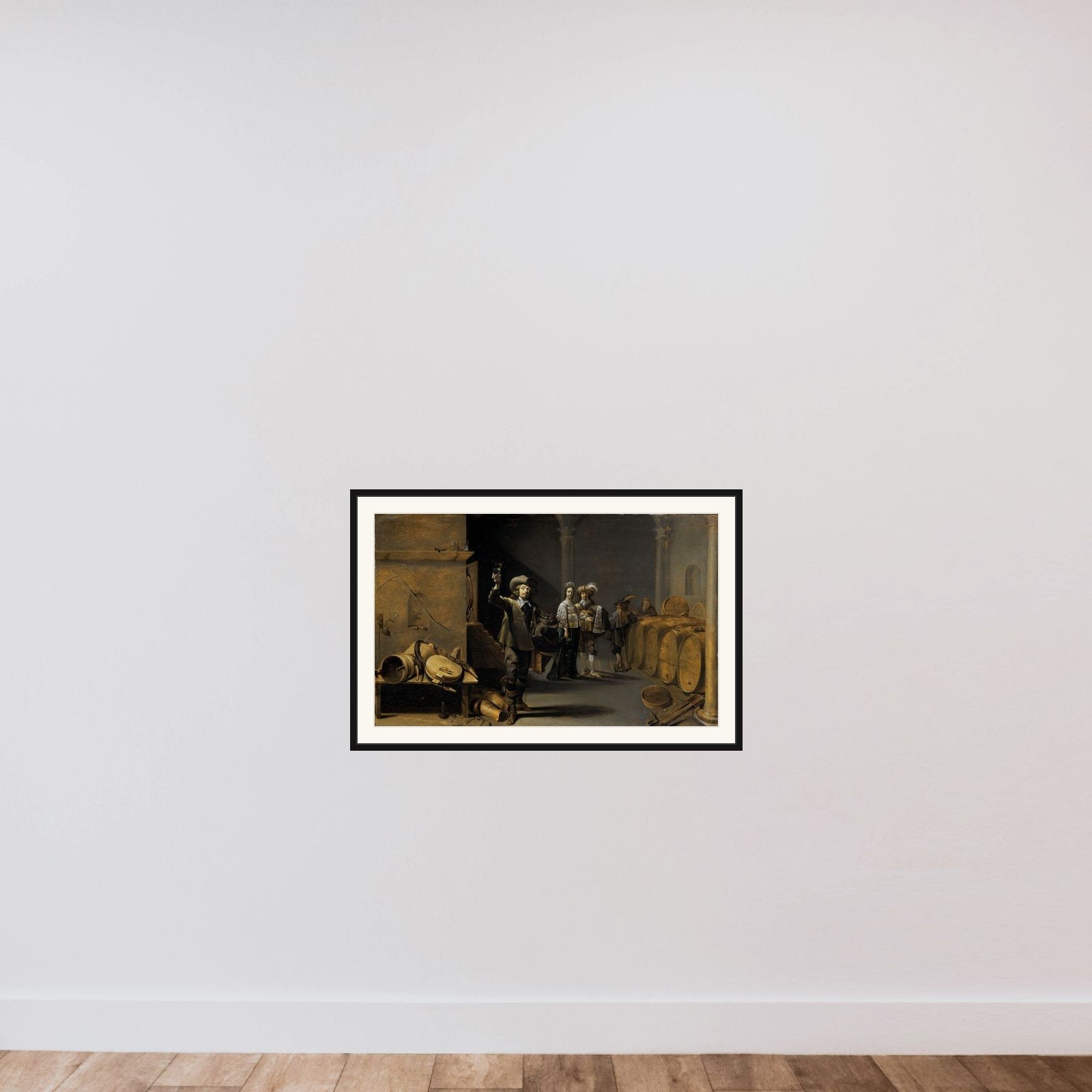 The Wine Connoisseurs framed — shown to scale