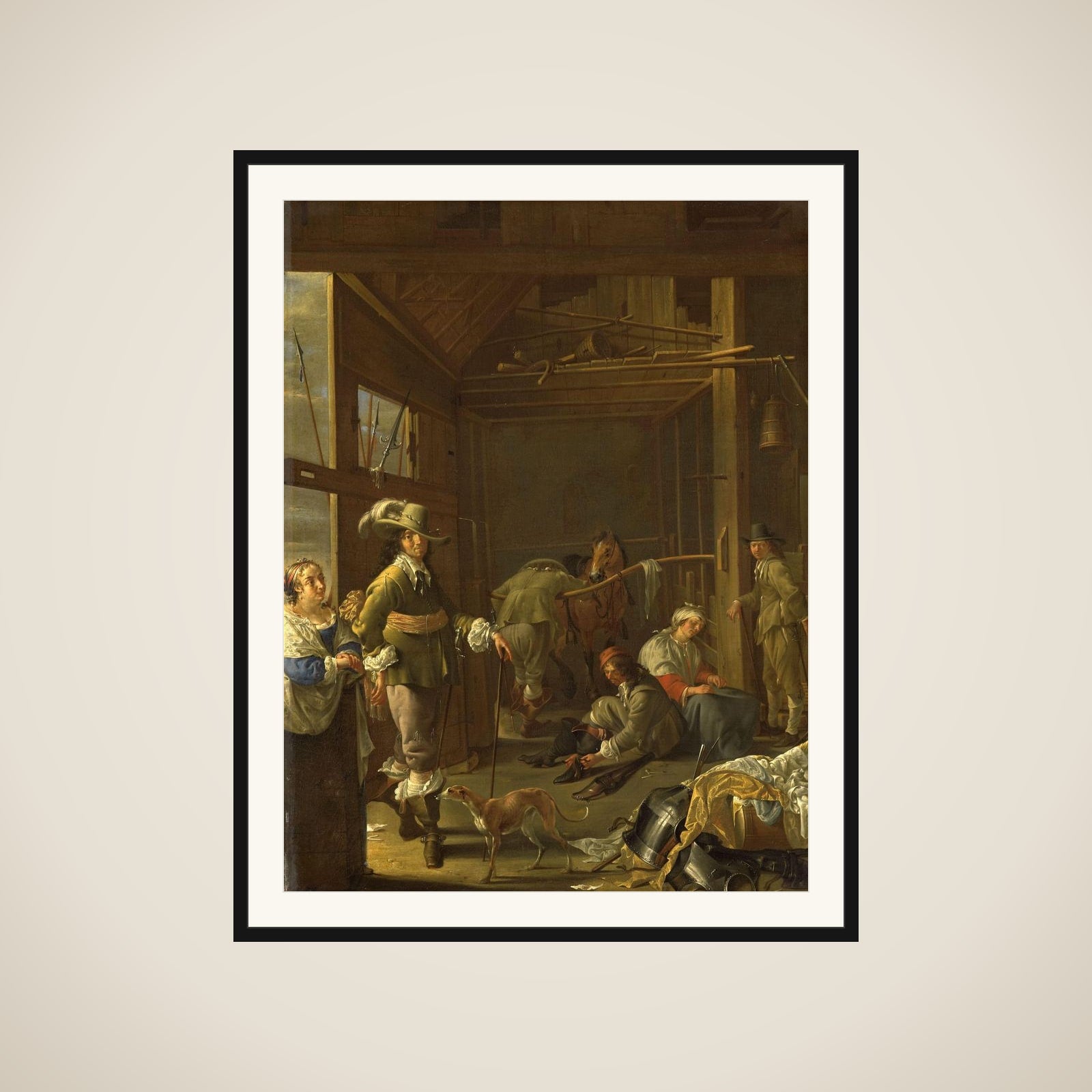 Soldiers in a Stable framed