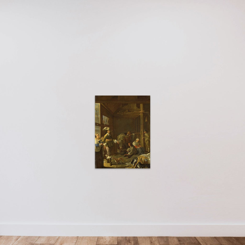 Soldiers in a Stable unframed — shown to scale