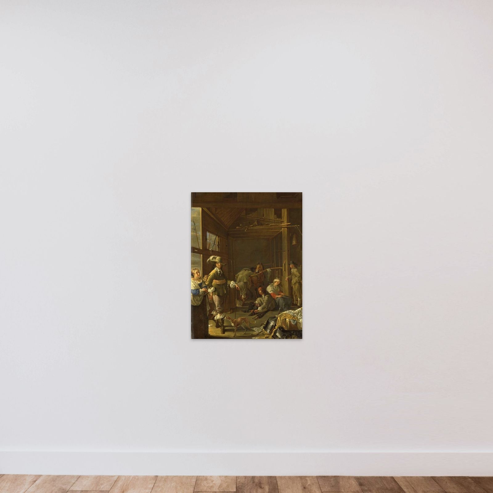 Soldiers in a Stable unframed — shown to scale