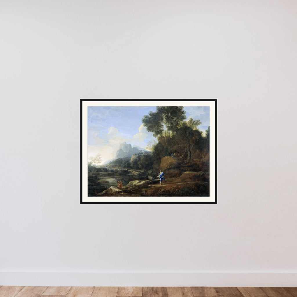 Italian Landscape framed — shown to scale