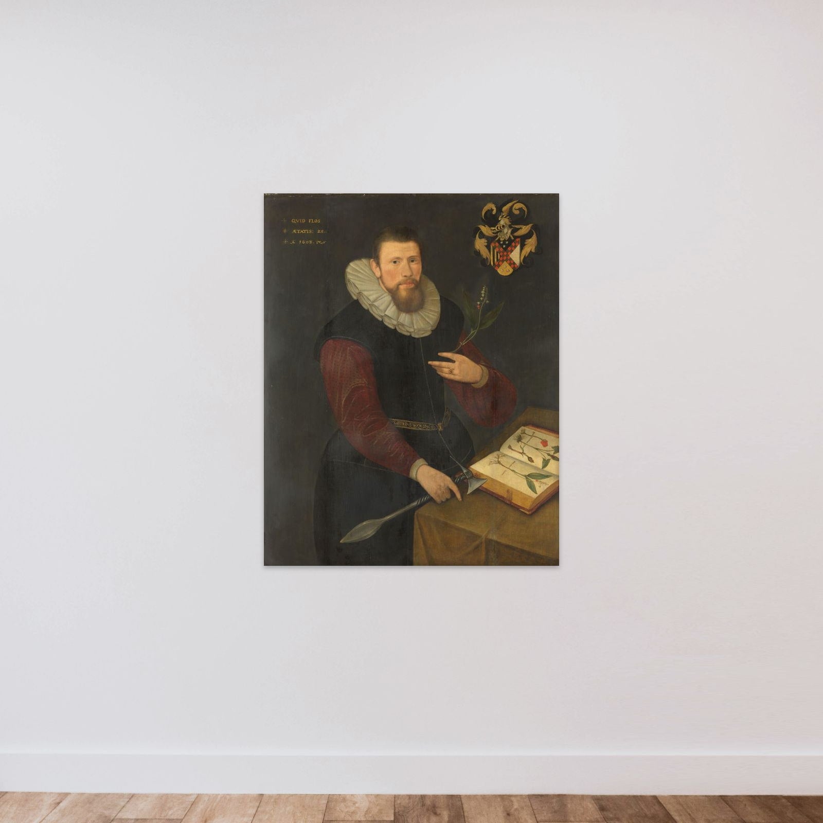Portrait of a Botanist unframed — shown to scale