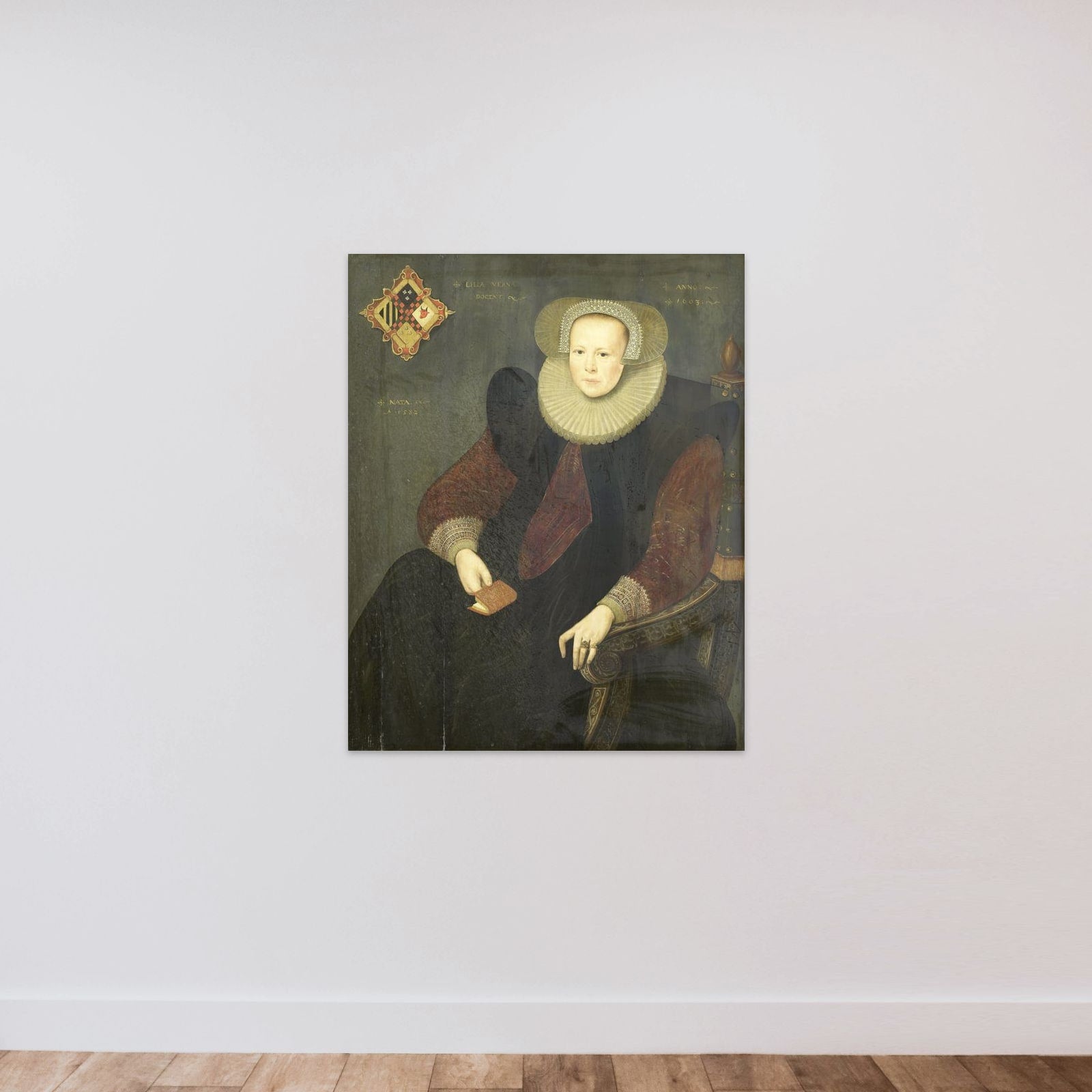 Portrait of a Woman unframed — shown to scale