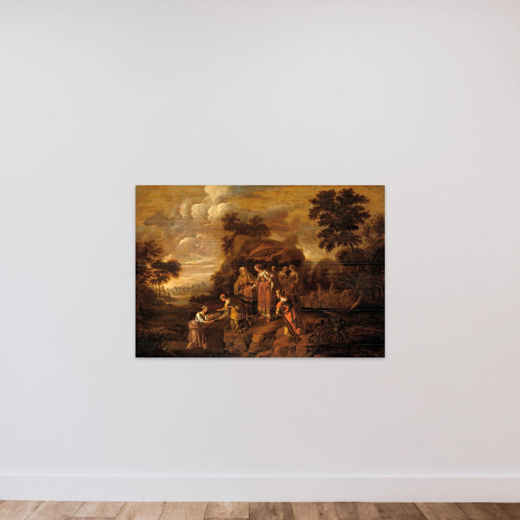 Pharaoh's Daughter Discovers Moses in the Rush Basket unframed — shown to scale