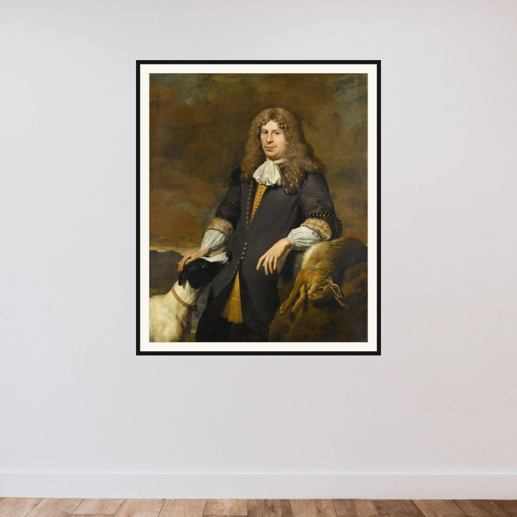 Portrait of a Man, possibly Jacob de Graeff, Alderman of Amsterdam in 1672 framed — shown to scale