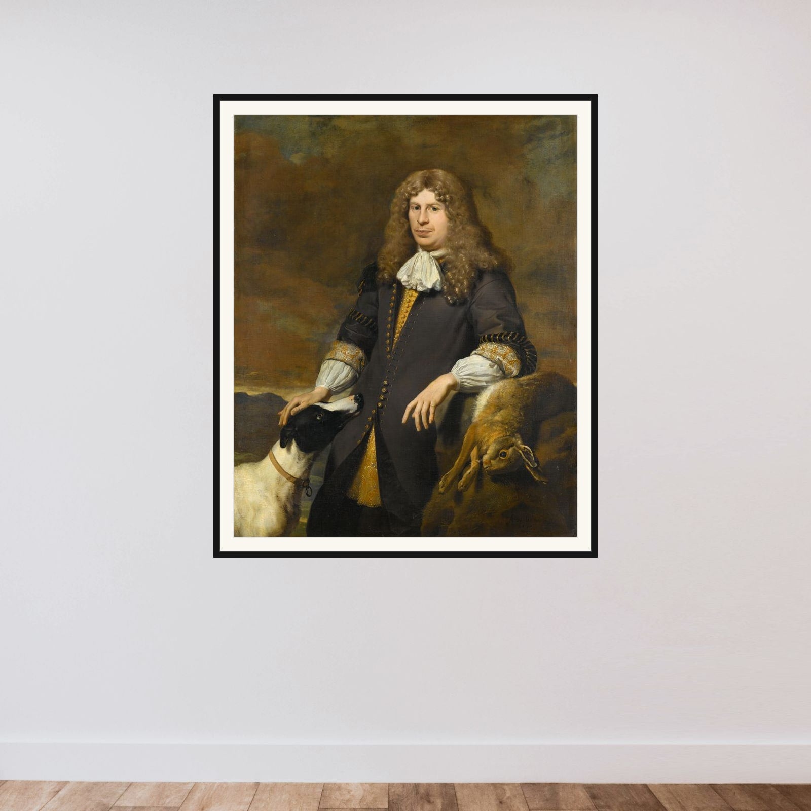 Portrait of a Man, possibly Jacob de Graeff, Alderman of Amsterdam in 1672 framed — shown to scale
