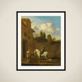Mounted Trumpeter Taking a Drink framed