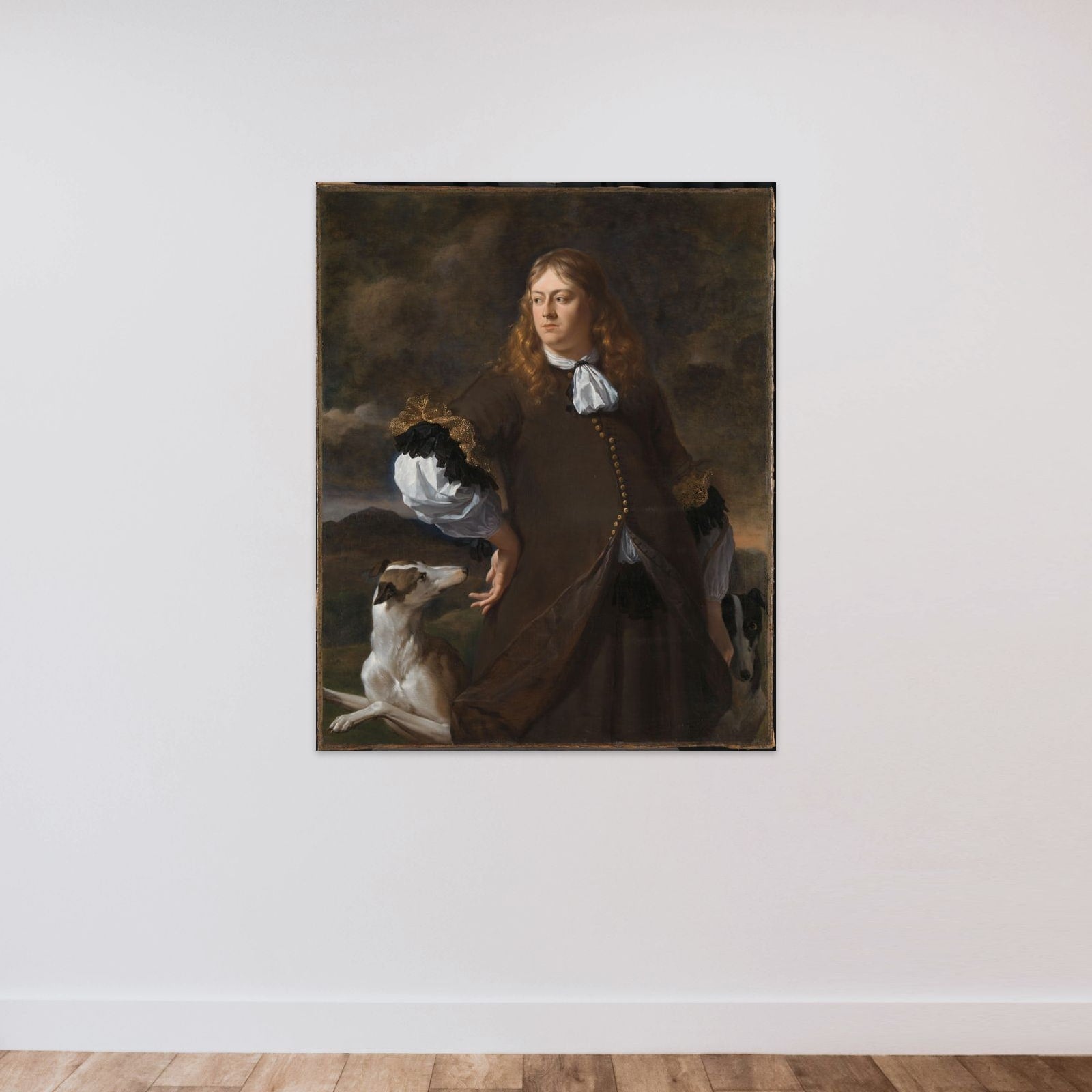 Joan Reynst (1636-95), Lord of Drakenstein and Vuursche, Captain of the Amsterdam Militia in 1672 unframed — shown to scale