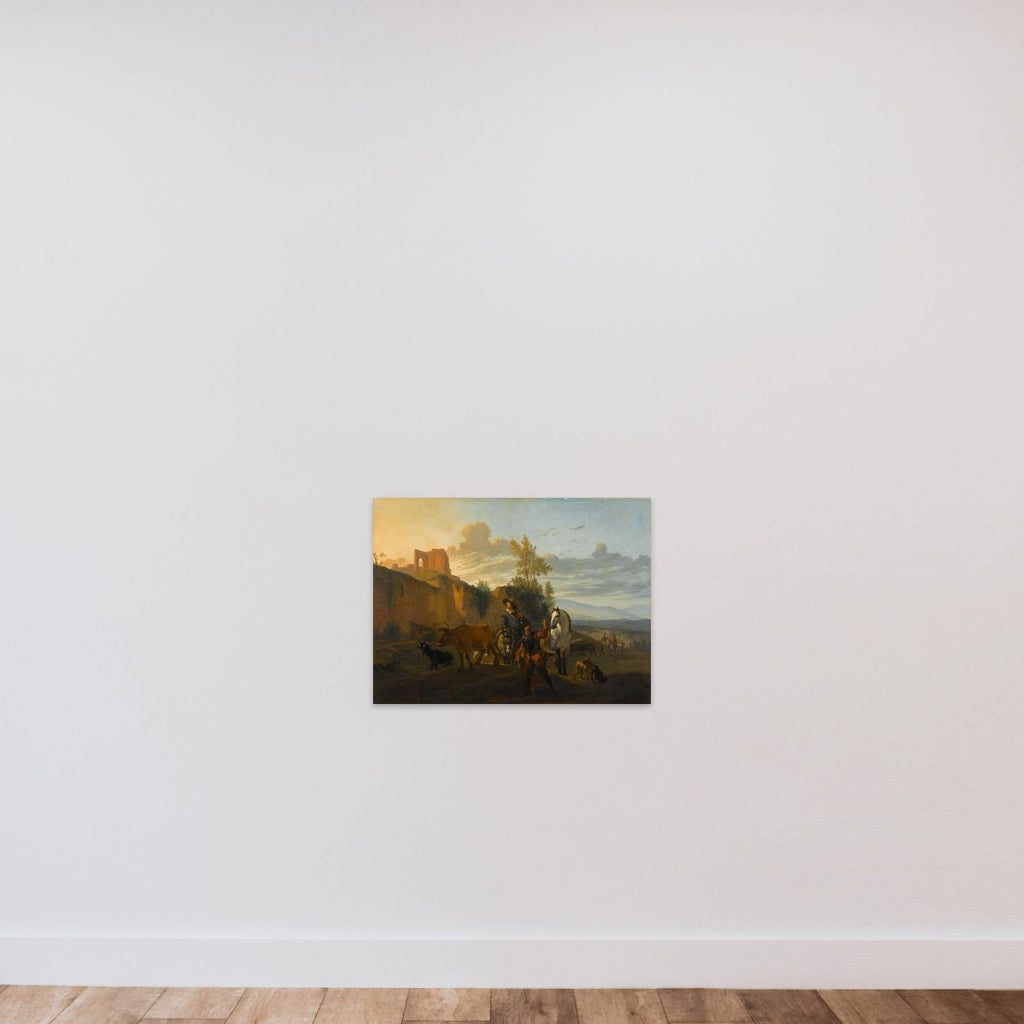 Italian Landscape with Soldiers unframed — shown to scale
