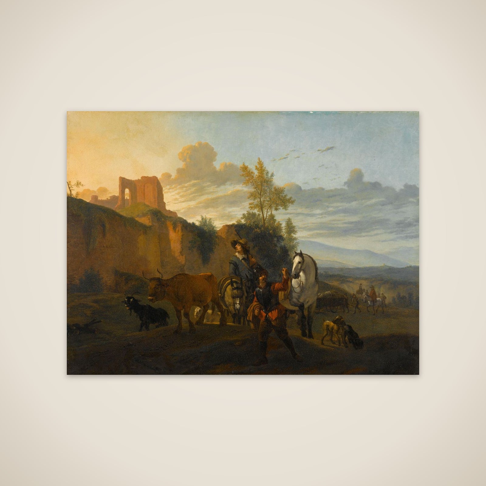 Italian Landscape with Soldiers unframed print