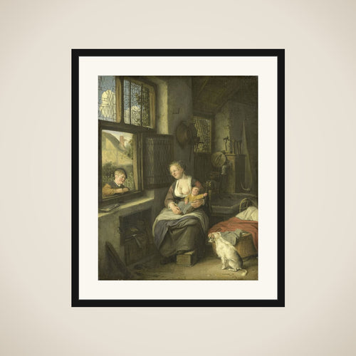 A Mother with her Children framed