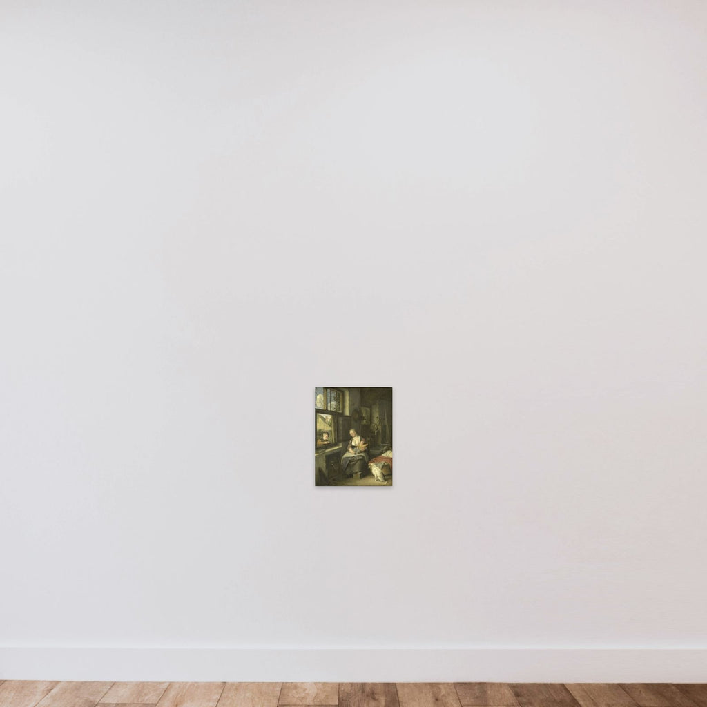 A Mother with her Children unframed — shown to scale
