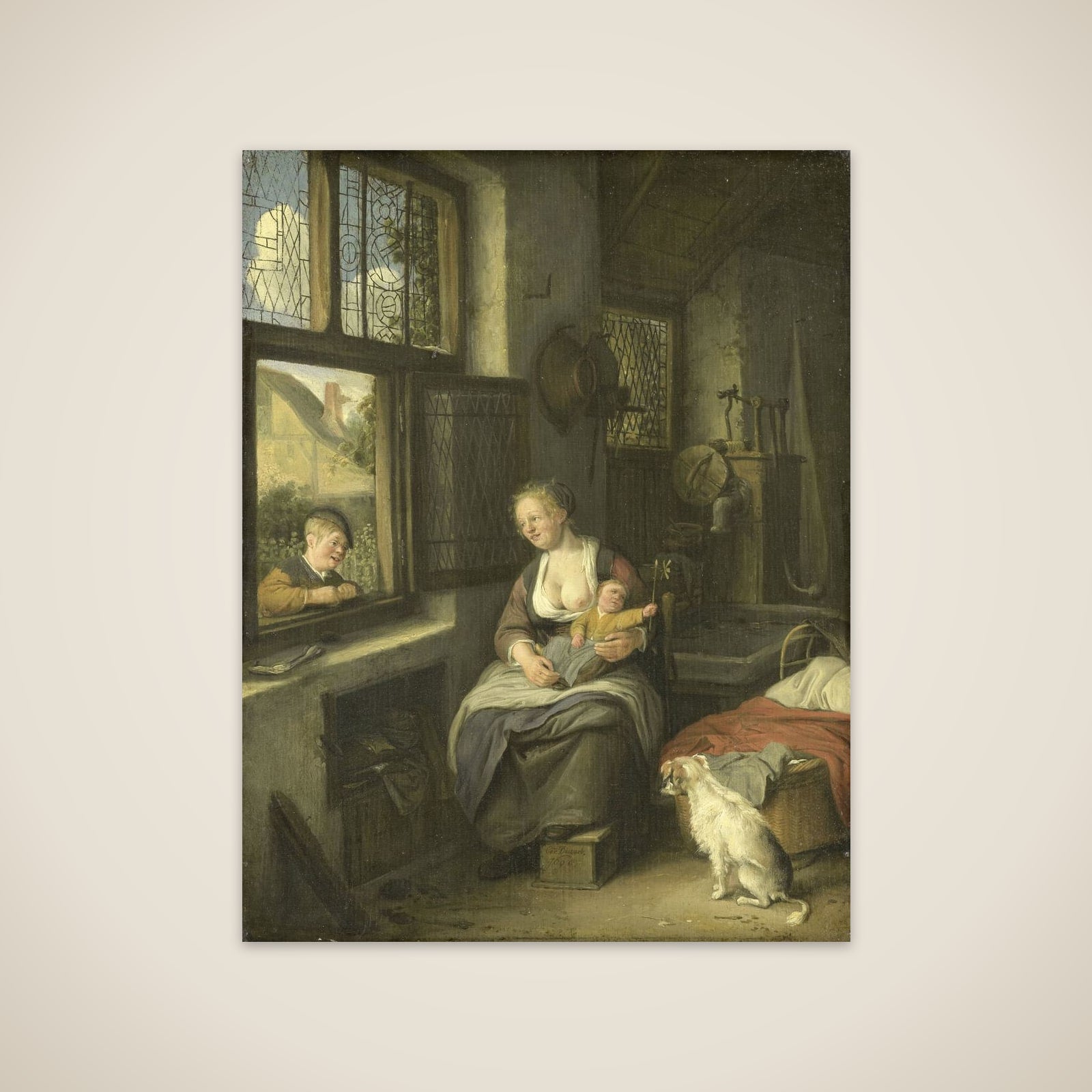 A Mother with her Children unframed print