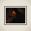 Young Man by Candlelight framed