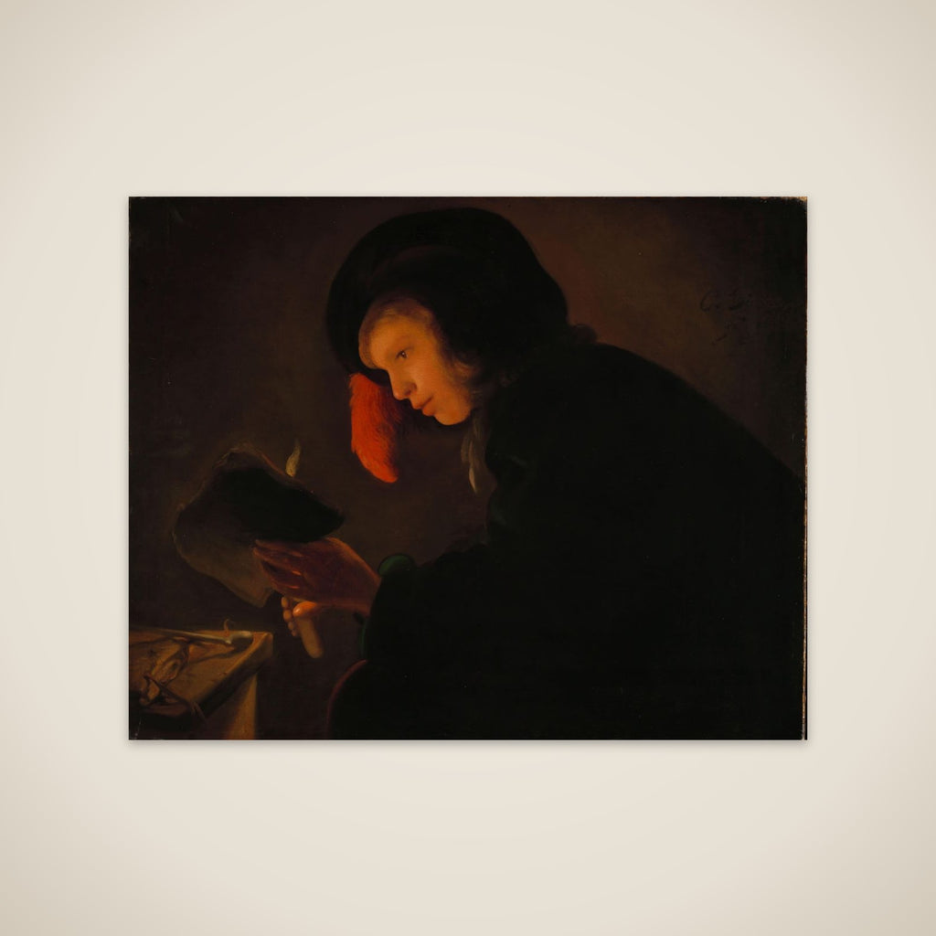 Young Man by Candlelight unframed print