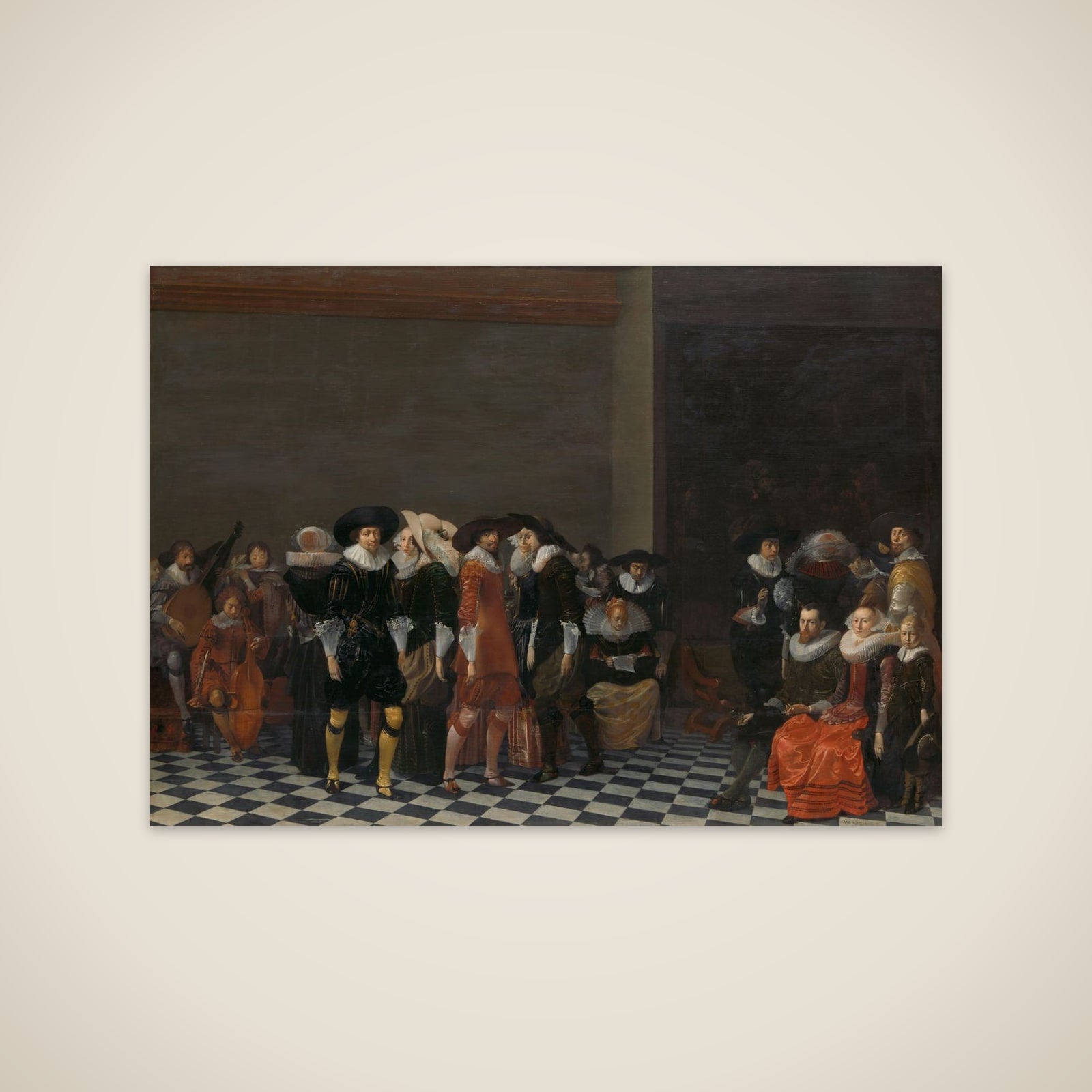 A Wedding Feast, Traditionally Called 'The Wedding of Adriaen Ploos van Amstel and Agnes van Bijler', 1616 unframed print