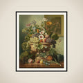 Still Life with Flowers and Fruit framed