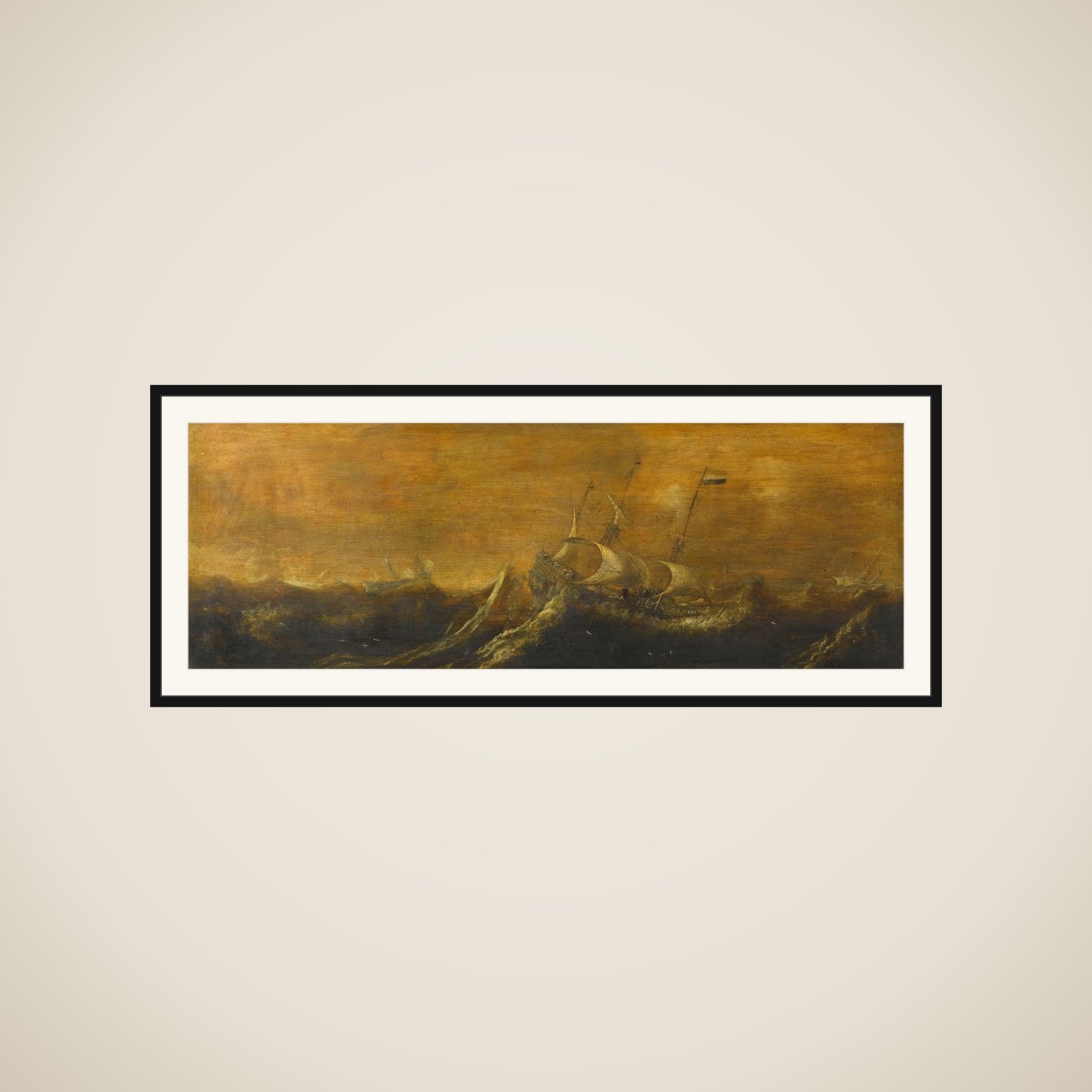Ships in a Storm framed