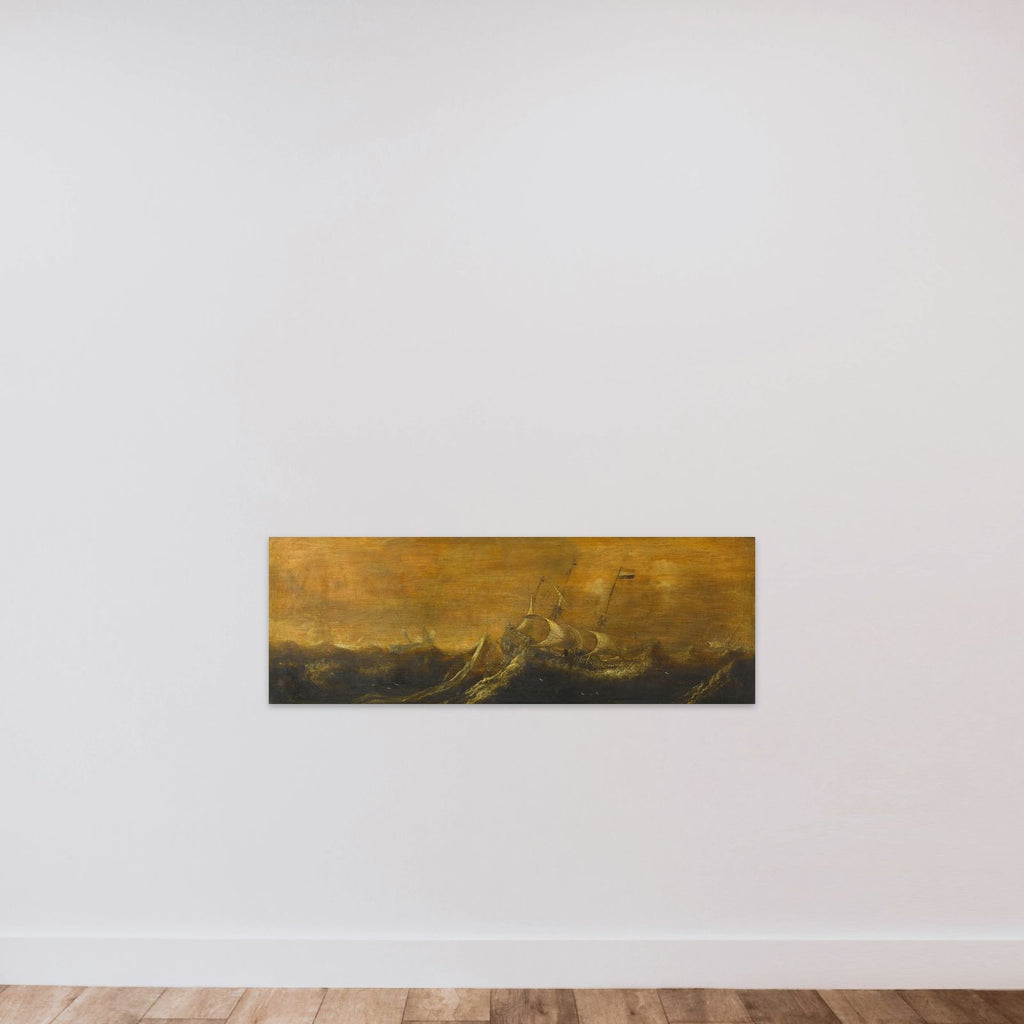 Ships in a Storm unframed — shown to scale