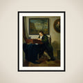 A Man Writing at his Desk framed