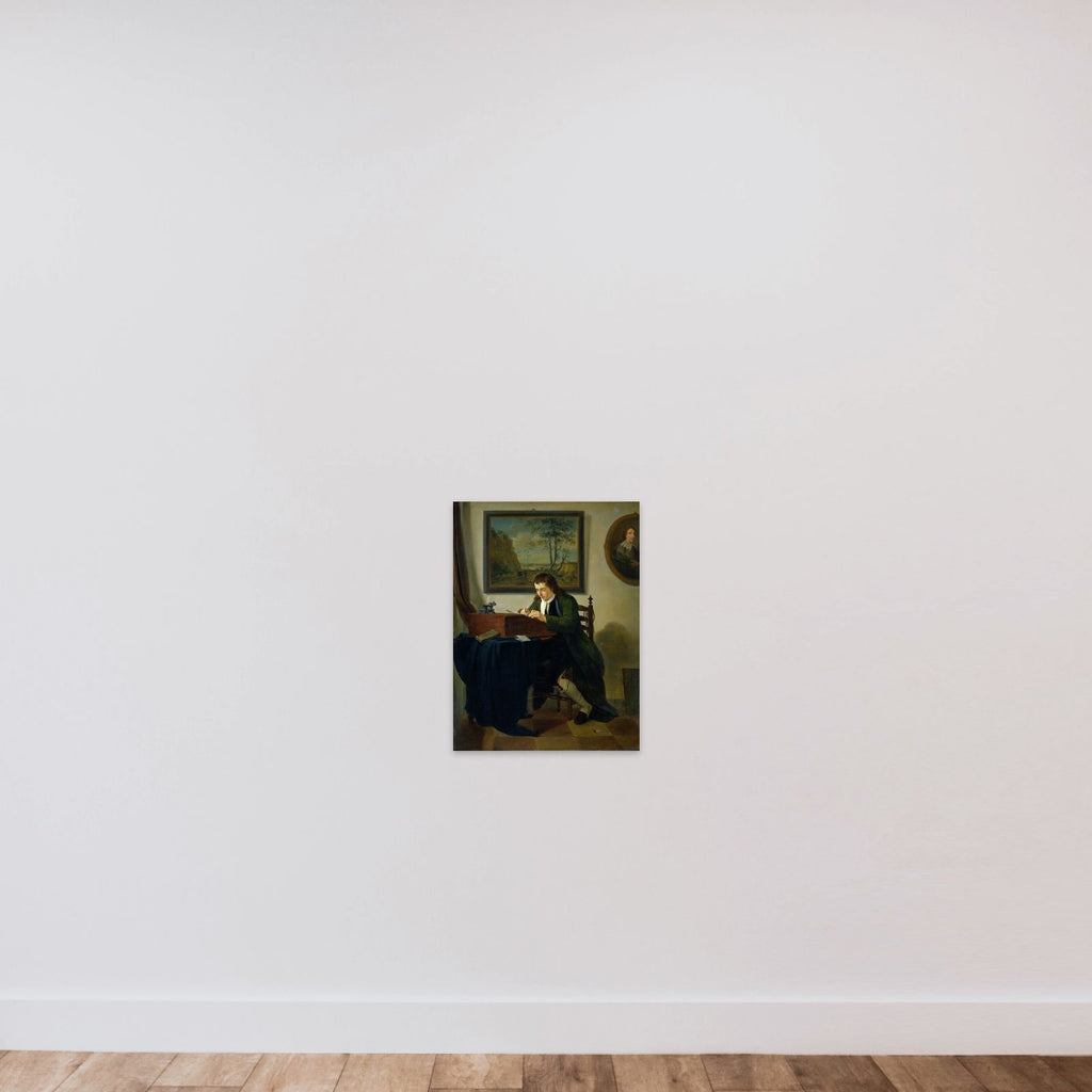 A Man Writing at his Desk unframed — shown to scale