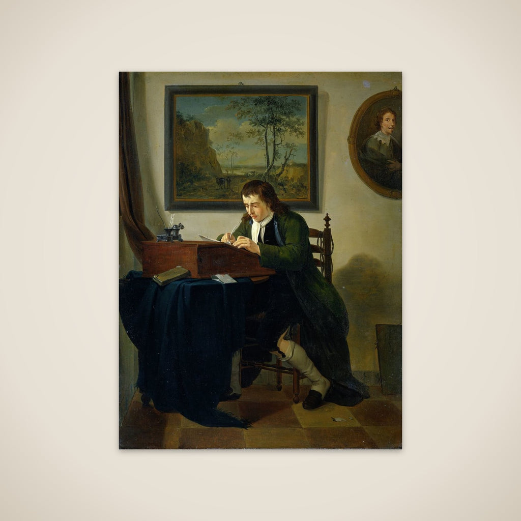 A Man Writing at his Desk unframed print