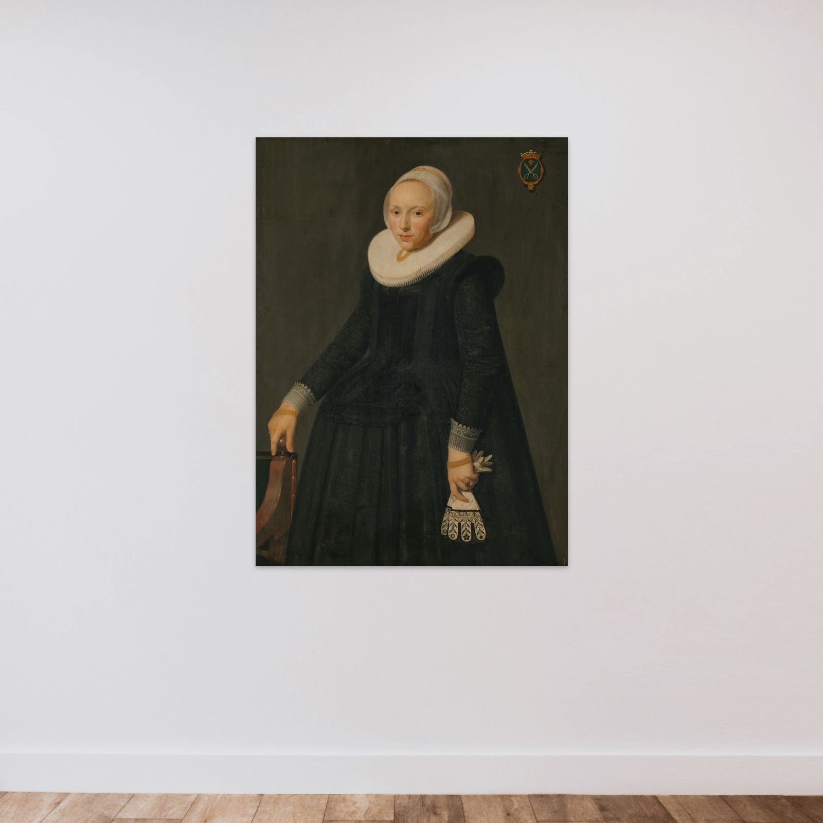 Trijntje Tijsdr van Nooy (b 1607), Wife of Reinier Ottsz Hinloopen unframed — shown to scale