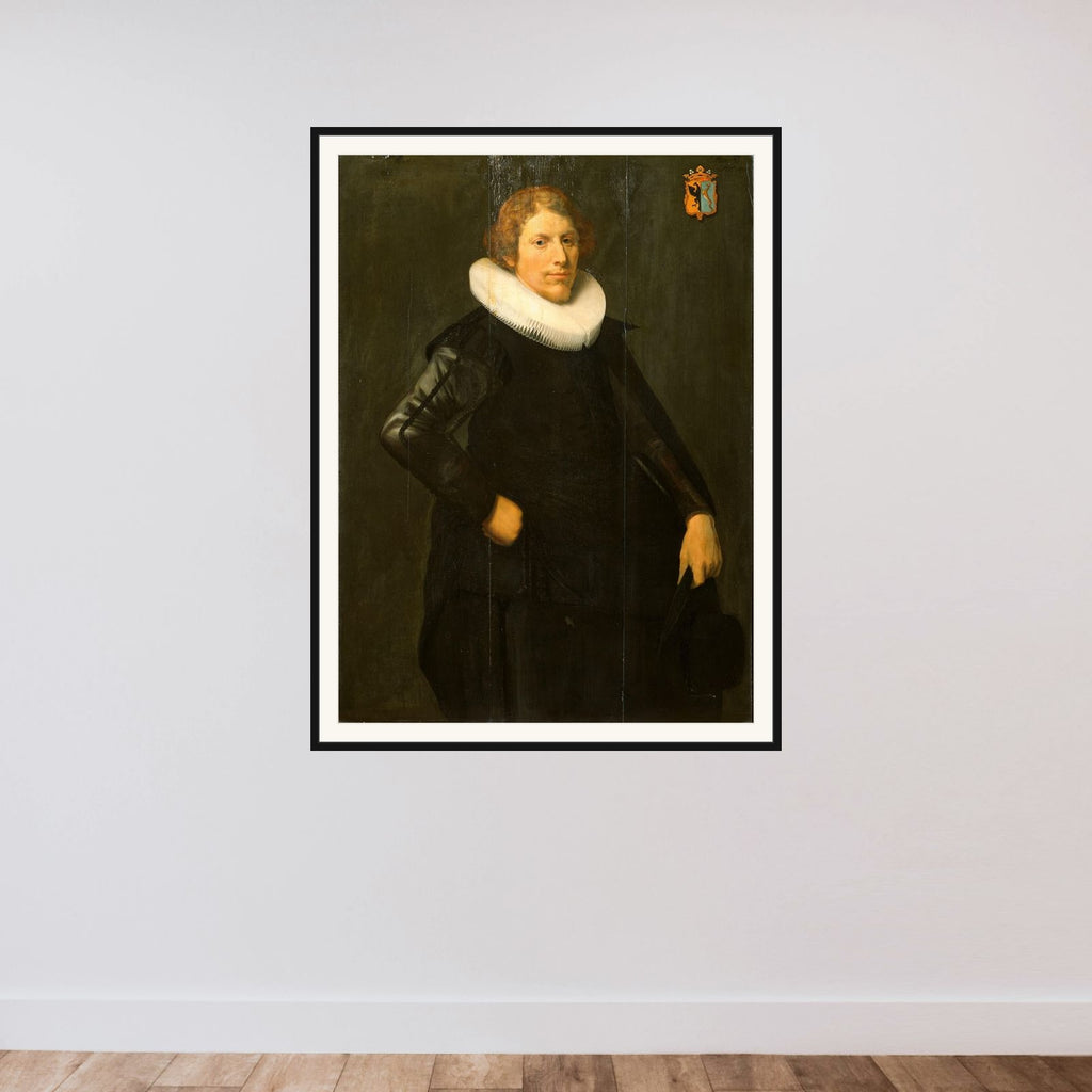 Portrait of Gerrit Ottsz Hinlopen (1603/04-1646) framed — shown to scale