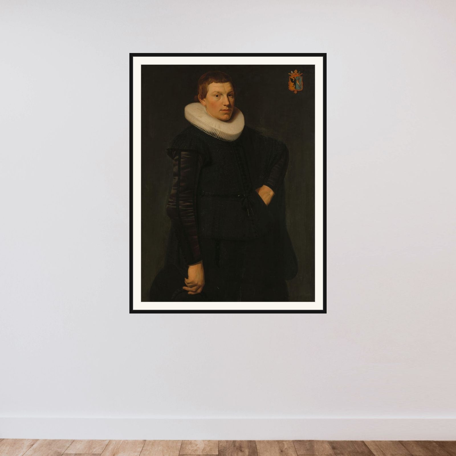 Reinier Ottsz Hinloopen (geb 1609). Merchant of Hoorn framed — shown to scale
